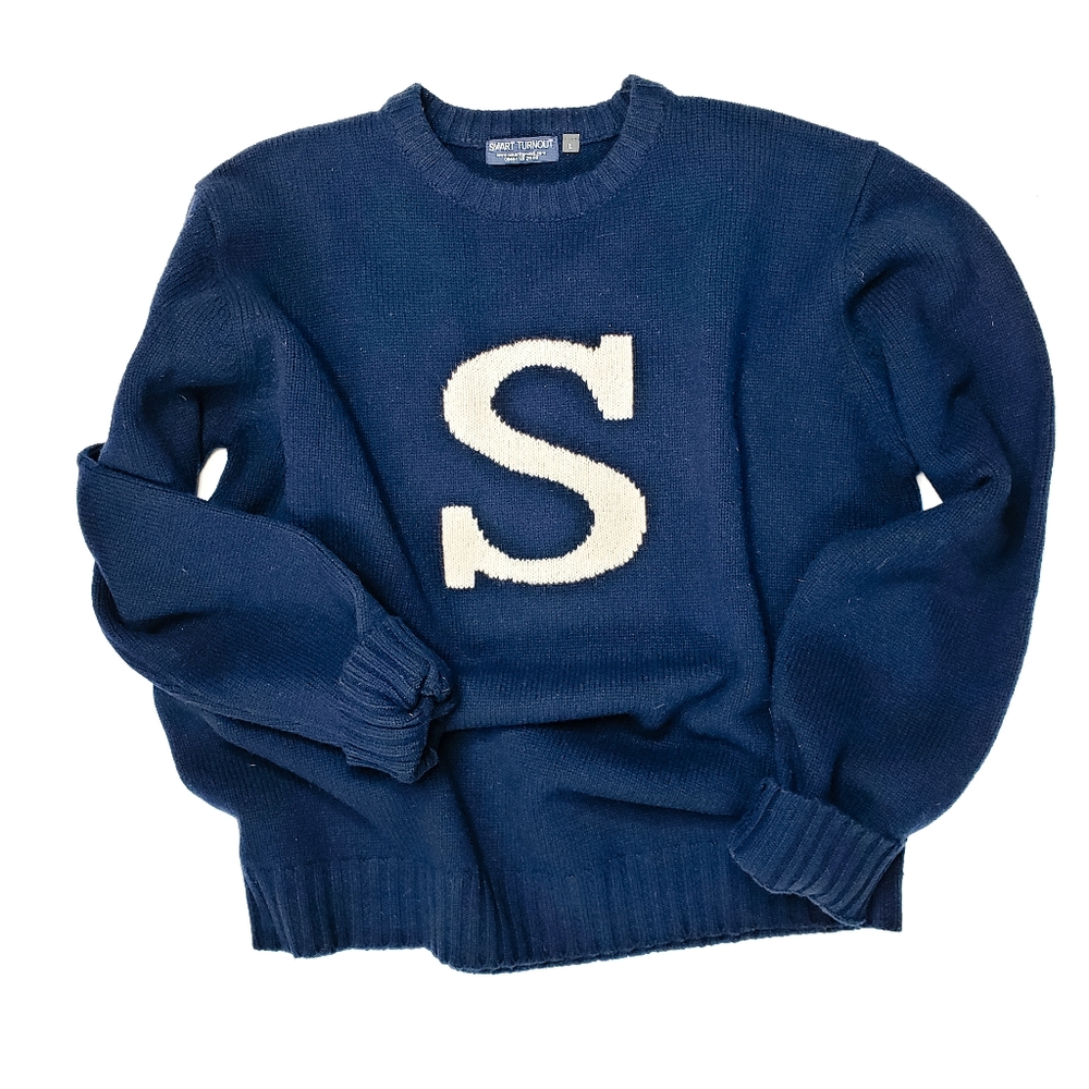 SMART TURNOUT Lambswool Varsity S Sweater SZ L